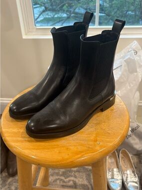 Jimmy Choo Black Leather Chelsea Ankle Boots